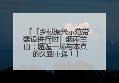 「乡村振兴示范带建设进行时」烟雨兰山：邂逅一场与本真的久别重逢！