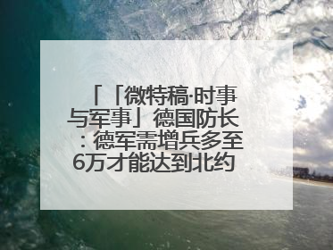 「微特稿·时事与军事」德国防长：德军需增兵多至6万才能达到北约新要求