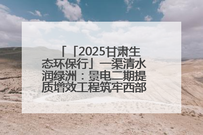 「2025甘肃生态环保行」一渠清水润绿洲：景电二期提质增效工程筑牢西部生态安全屏障