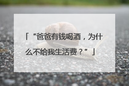 “爸爸有钱喝酒，为什么不给我生活费？”