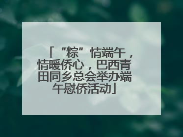 “粽”情端午，情暖侨心，巴西青田同乡总会举办端午慰侨活动