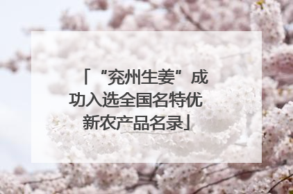 “兖州生姜”成功入选全国名特优新农产品名录