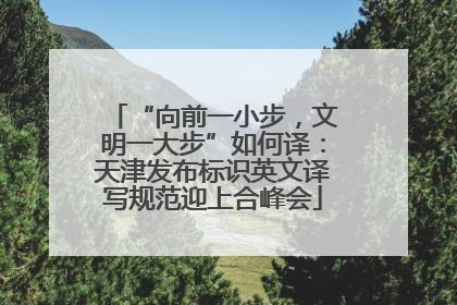 “向前一小步，文明一大步”如何译：天津发布标识英文译写规范迎上合峰会