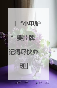 “小电驴”要挂牌 记得尽快办理