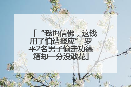“我也信佛，这钱用了怕遭报应” 罗平2名男子偷走功德箱却一分没敢花