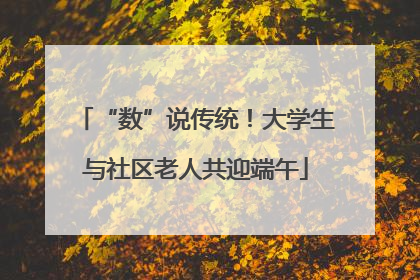 “数”说传统！大学生与社区老人共迎端午