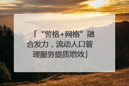 “警格+网格”融合发力，流动人口管理服务提质增效