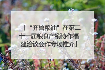 “齐鲁粮油”在第二十一届粮食产销协作福建洽谈会作专场推介