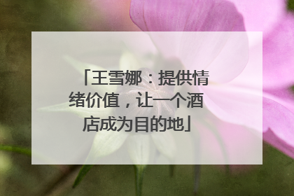 王雪娜：提供情绪价值，让一个酒店成为目的地