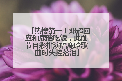 热搜第一！邓超回应和鹿晗吃饭，此前节目彩排演唱鹿晗歌曲时失控落泪