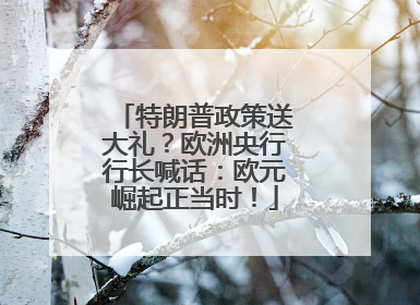 特朗普政策送大礼？欧洲央行行长喊话：欧元崛起正当时！