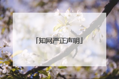 知网严正声明