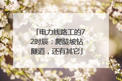 电力线路工的72时辰：爬陡坡钻隧道，还有其它