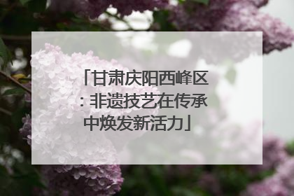 甘肃庆阳西峰区：非遗技艺在传承中焕发新活力