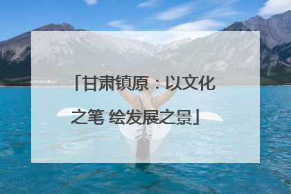 甘肃镇原：以文化之笔 绘发展之景