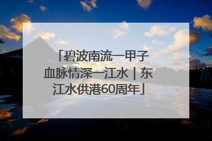 碧波南流一甲子 血脉情深一江水｜东江水供港60周年