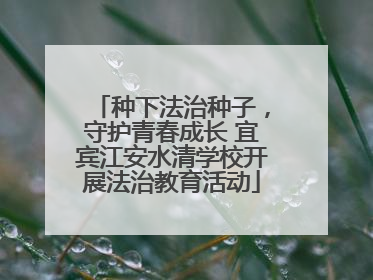 种下法治种子，守护青春成长 宜宾江安水清学校开展法治教育活动