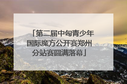 第二届中匈青少年国际魔方公开赛郑州分站赛圆满落幕