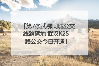 第7条武鄂同城公交线路落地 武汉K25路公交今日开通