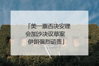 美一票否决安理会加沙决议草案 伊朗强烈谴责