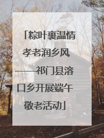 粽叶裹温情 孝老润乡风——祁门县溶口乡开展端午敬老活动