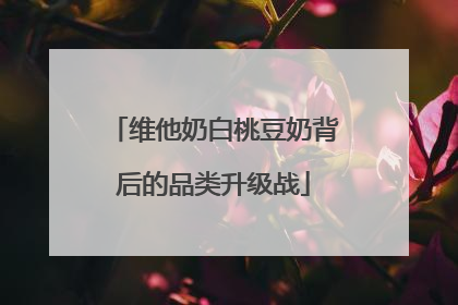 维他奶白桃豆奶背后的品类升级战