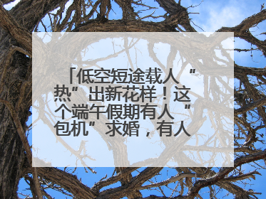 低空短途载人“热”出新花样！这个端午假期有人“包机”求婚，有人空中看龙舟赛