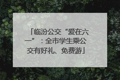 临汾公交“爱在六一”：全市学生乘公交有好礼、免费游
