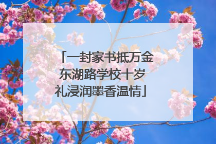 一封家书抵万金 东湖路学校十岁礼浸润墨香温情