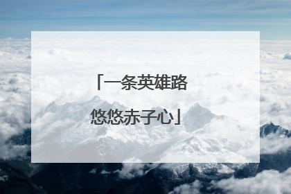 一条英雄路 悠悠赤子心