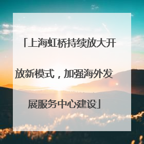 上海虹桥持续放大开放新模式，加强海外发展服务中心建设
