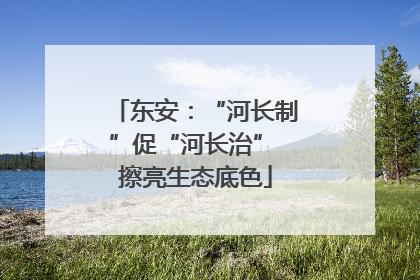 东安：“河长制”促“河长治” 擦亮生态底色