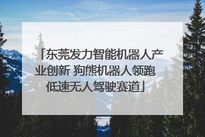 东莞发力智能机器人产业创新 狗熊机器人领跑低速无人驾驶赛道