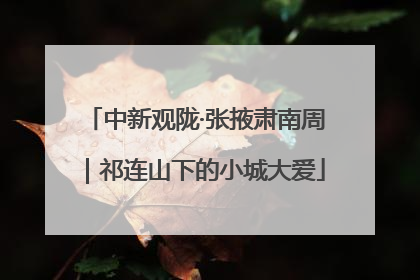 中新观陇·张掖肃南周｜祁连山下的小城大爱