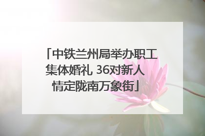 中铁兰州局举办职工集体婚礼 36对新人情定陇南万象街