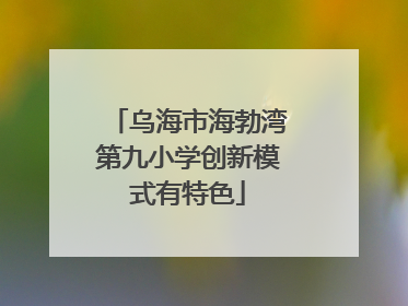 乌海市海勃湾第九小学创新模式有特色