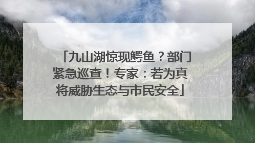 九山湖惊现鳄鱼？部门紧急巡查！专家：若为真将威胁生态与市民安全