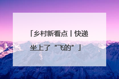 乡村新看点丨快递坐上了“飞的”