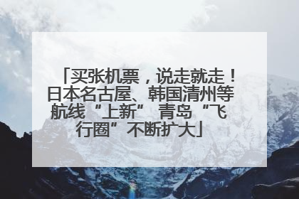 买张机票，说走就走！日本名古屋、韩国清州等航线“上新” 青岛“飞行圈”不断扩大