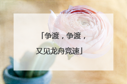 争渡，争渡，又见龙舟竞速