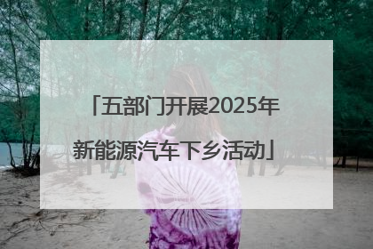 五部门开展2025年新能源汽车下乡活动