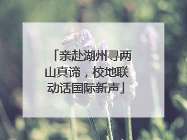 亲赴湖州寻两山真谛，校地联动话国际新声
