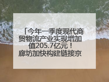 今年一季度现代商贸物流产业实现增加值205.7亿元！廊坊加快构建链接京津冀面向全世界的物流通道