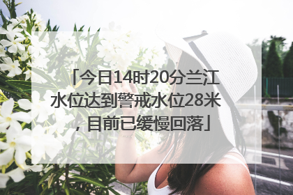 今日14时20分兰江水位达到警戒水位28米，目前已缓慢回落