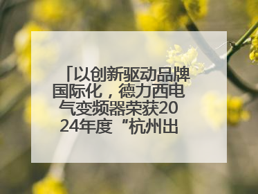 以创新驱动品牌国际化，德力西电气变频器荣获2024年度“杭州出口名牌”称号