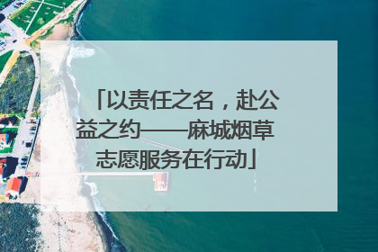 以责任之名，赴公益之约——麻城烟草志愿服务在行动