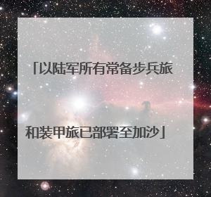 以陆军所有常备步兵旅和装甲旅已部署至加沙