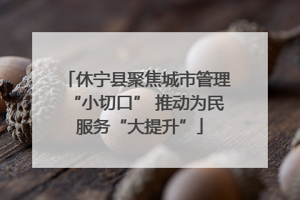 休宁县聚焦城市管理“小切口” 推动为民服务“大提升”
