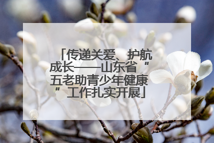 传递关爱、护航成长——山东省“五老助青少年健康”工作扎实开展