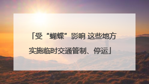 受“蝴蝶”影响 这些地方实施临时交通管制、停运